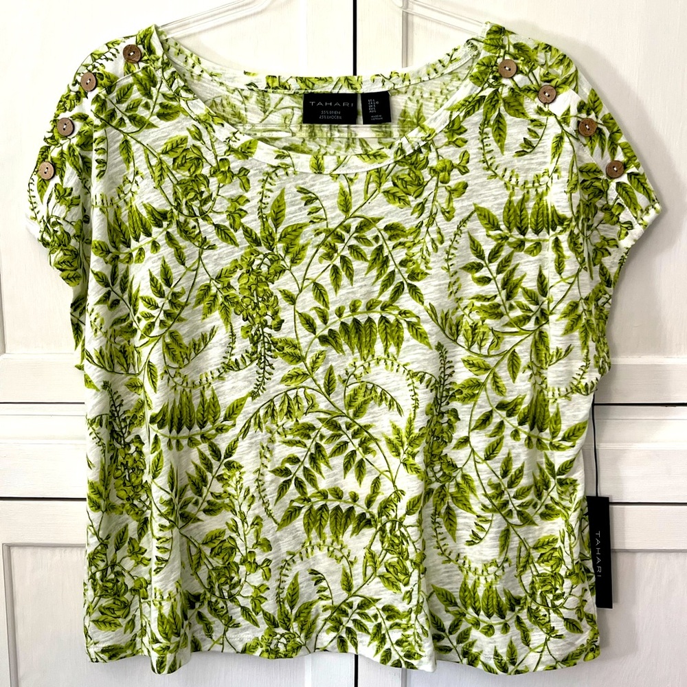 TAHARI | L | LINEN blend | NWT